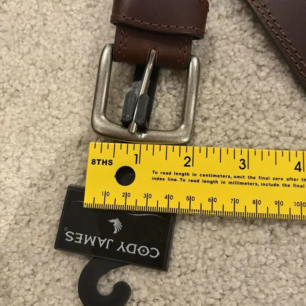 NWT Cody James Men’s Classic Leather Belt With Buckle Brown Size 34 CJ102-20